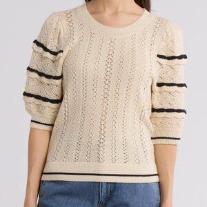 NWT Pointelle Scalloped Sweater